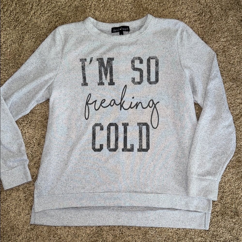 Derek Heart Light Gray Graphic Sweatshirt